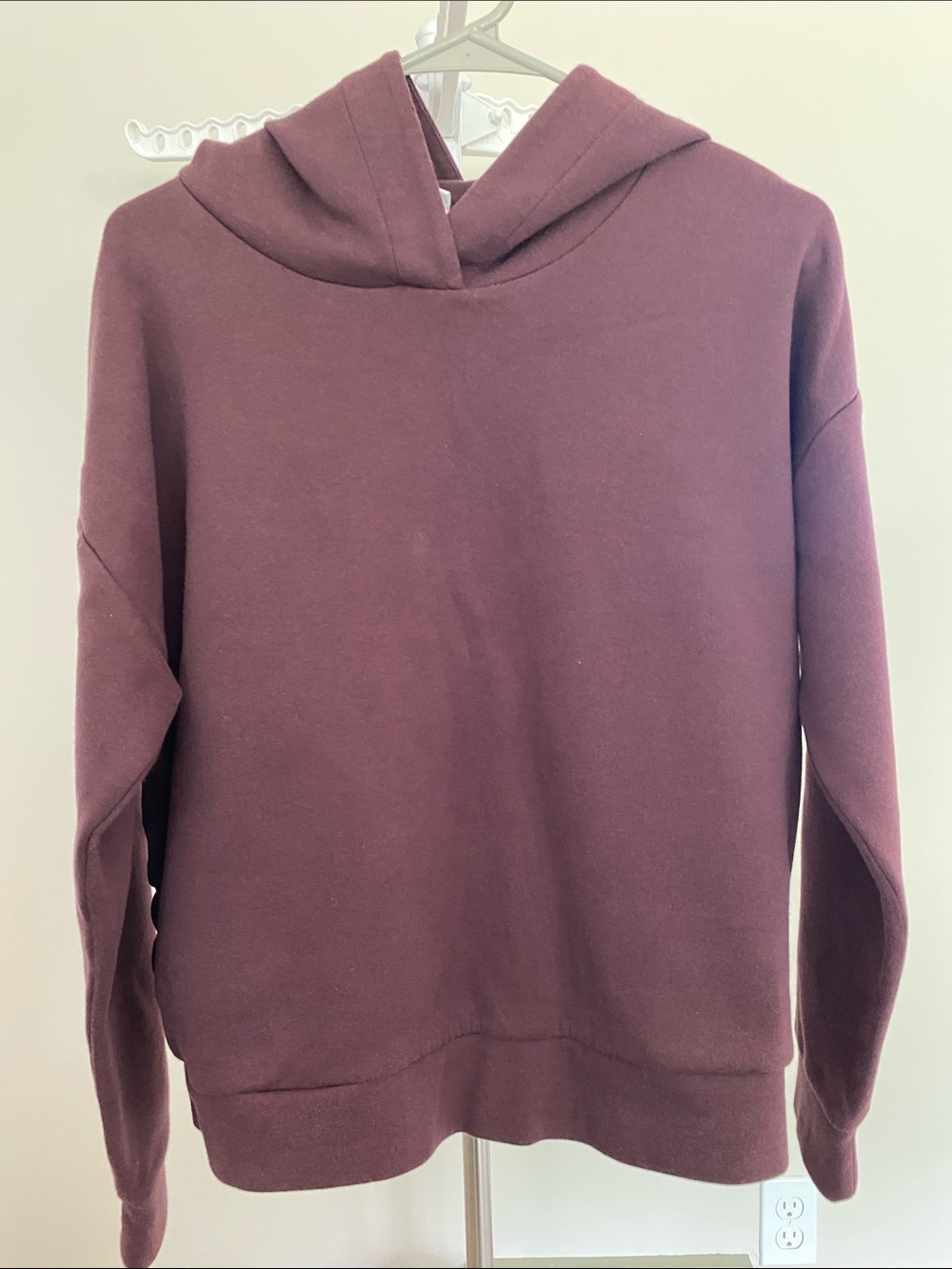 Women's Hooded Pullover Lole Sweatshirt - Mauve Plum Maroon - Large